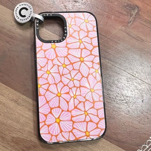 Casetify Pink and Orange Floral Phone Case - Picture 3 of 5